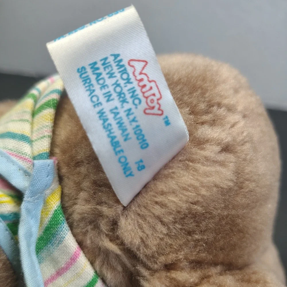 80's American Greetings Amtoy Sleepytime Baby Bear Vintage Plush Teddybear Toy